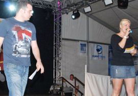 Fesztiválok, zenei-és kulturális rendezvények. Itt: Mr.President koncerten, felvezető műsorvezetés Péter Petrával közösen.